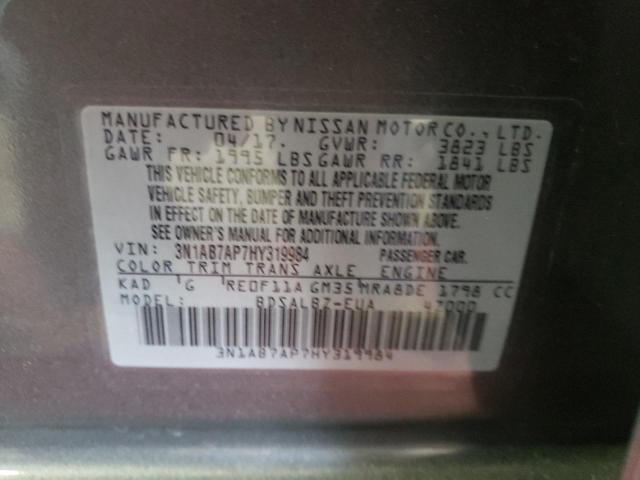 Photo 10 from auction – 2017 NISSAN SENTRA S with VIN 3N1AB7AP7HY319984
