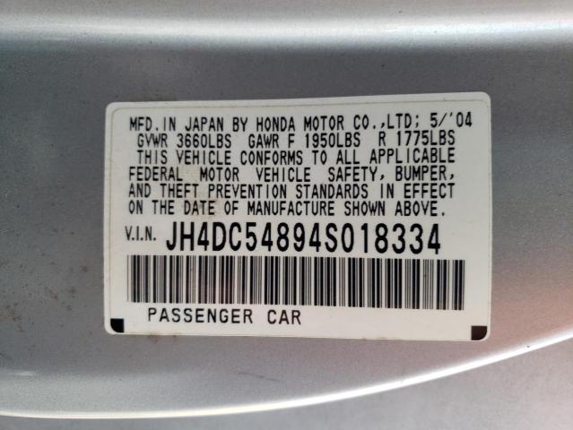 Photo 10 from auction – 2004 ACURA RSX with VIN JH4DC54894S018334
