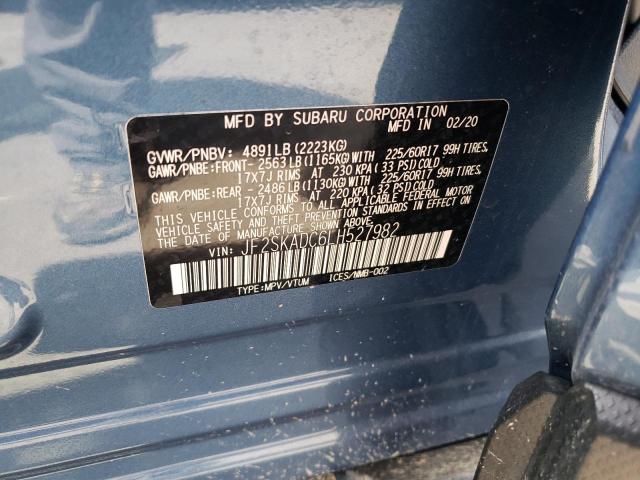 Photo 10 from auction – 2020 SUBARU FORESTER with VIN JF2SKADC6LH527982
