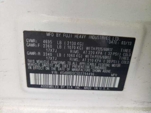 Photo 10 from auction – 2013 SUBARU OUTBACK 3. with VIN 4S4BRDSC5D2294496