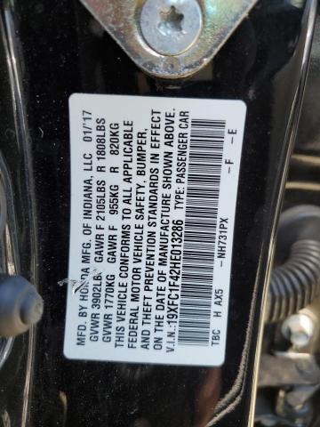 Photo 10 from auction – 2017 HONDA CIVIC EX with VIN 19XFC1F42HE013286