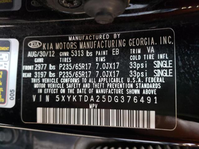 Photo 10 from auction – 2013 KIA SORENTO LX with VIN 5XYKTDA25DG376491