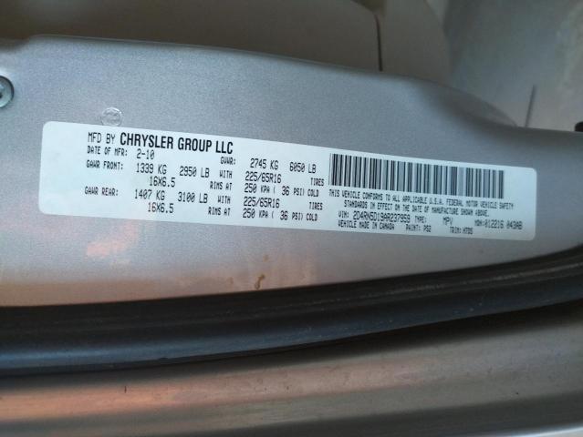 Photo 10 from auction – 2010 DODGE GRAND CARA with VIN 2D4RN5D19AR237959