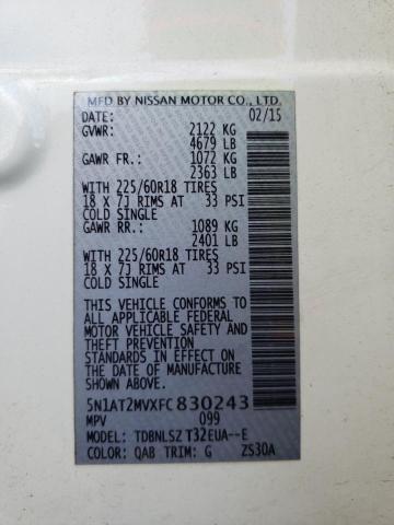 Photo 10 from auction – 2015 NISSAN ROGUE S with VIN 5N1AT2MVXFC830243