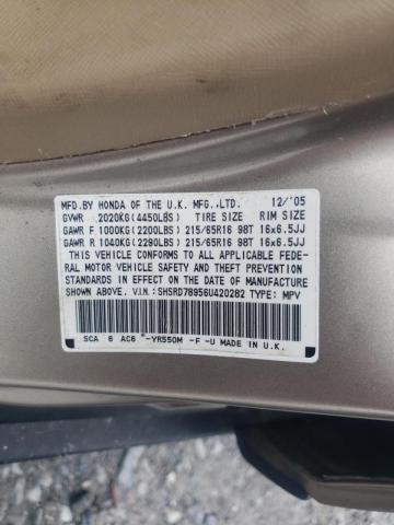 Photo 10 from auction – 2006 HONDA CR-V SE with VIN SHSRD78956U420282