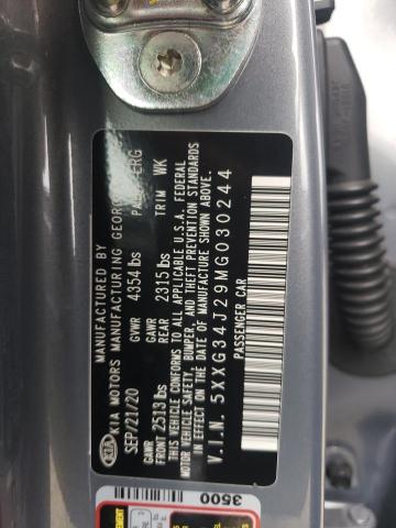 Photo 10 from auction – 2021 KIA K5 EX with VIN 5XXG34J29MG030244