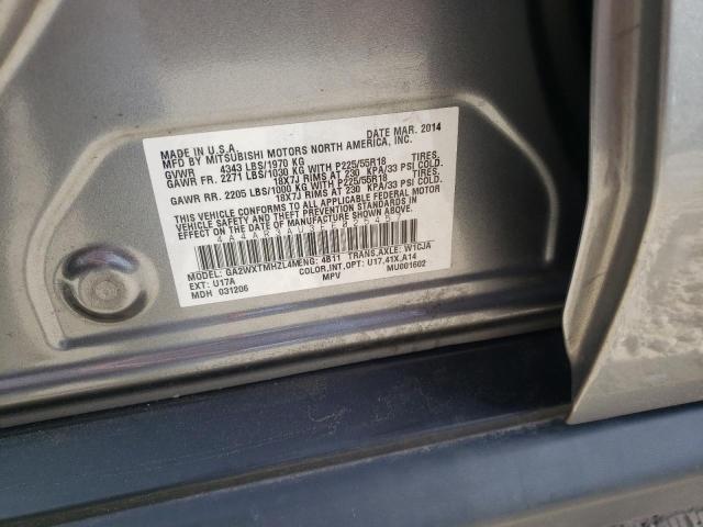 Photo 10 from auction – 2014 MITSUBISHI OUTLANDER with VIN 4A4AR3AU3EE025457