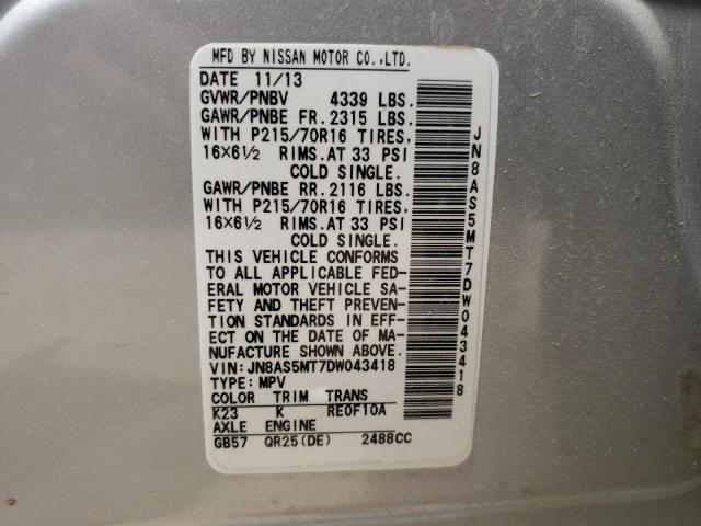 Photo 10 from auction – 2013 NISSAN ROGUE S with VIN JN8AS5MT7DW043418