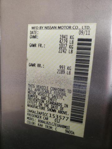 Photo 10 from auction – 2012 NISSAN ALTIMA BAS with VIN 1N4AL2AP1CC153577