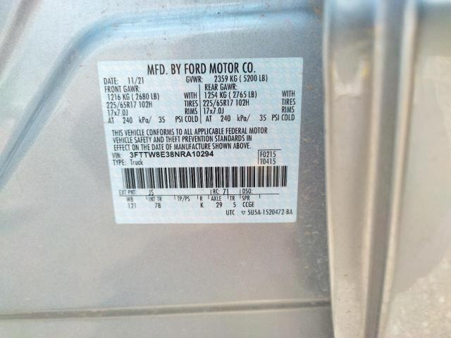 Photo 10 from auction – 2022 FORD MAVERICK X with VIN 3FTTW8E38NRA10294