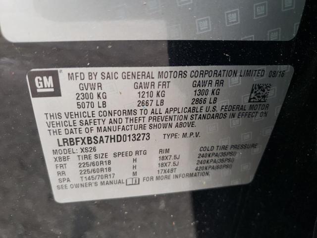 Photo 10 from auction – 2017 BUICK ENVISION E with VIN LRBFXBSA7HD013273