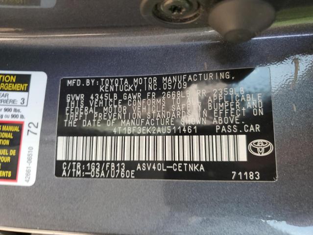 Photo 10 from auction – 2010 TOYOTA CAMRY BASE with VIN 4T1BF3EK2AU511461