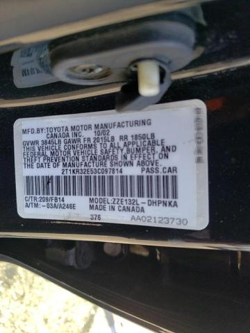 Photo 10 from auction – 2003 TOYOTA COROLLA MA with VIN 2T1KR32E53C097814