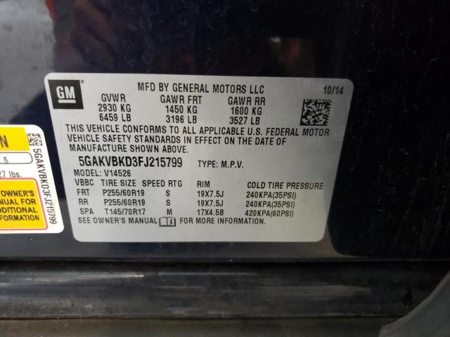 Photo 10 from auction – 2015 BUICK ENCLAVE with VIN 5GAKVBKD3FJ215799