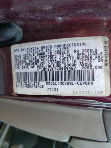 Photo 10 from auction – 1997 TOYOTA CAMRY with VIN 4T1BF22K7VU009467