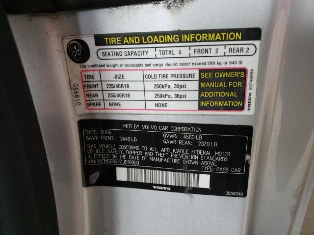 Photo 10 from auction – 2007 VOLVO C70 T5 with VIN YV1MC68277J018950