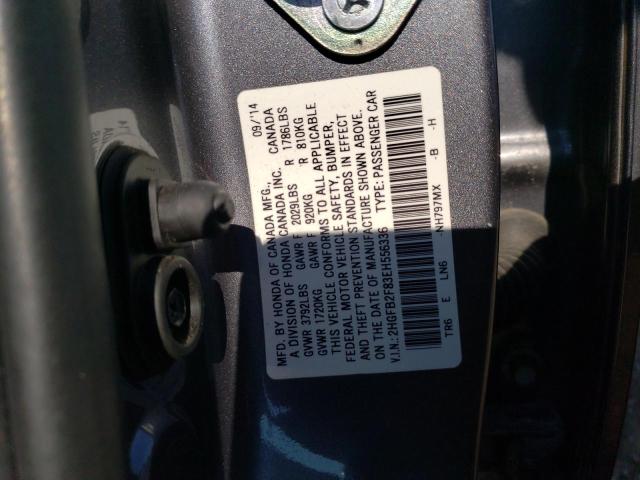 Photo 10 from auction – 2014 HONDA CIVIC with VIN 2HGFB2F83EH556336