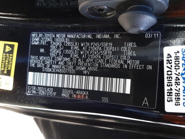 Photo 10 from auction – 2011 TOYOTA HIGHLANDER with VIN 5TDDK3EH4BS077935