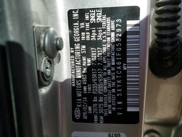 Photo 10 from auction – 2015 KIA SORENTO LX with VIN 5XYKTCA61FG582973