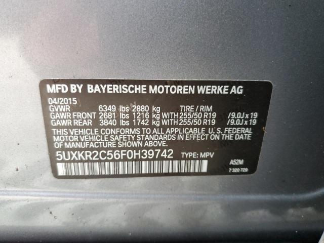 Photo 10 from auction – 2015 BMW X5 SDRIVE3 with VIN 5UXKR2C56F0H39742