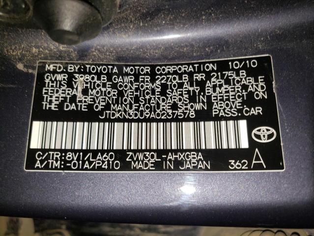 Photo 10 from auction – 2010 TOYOTA PRIUS with VIN JTDKN3DU9A0237578