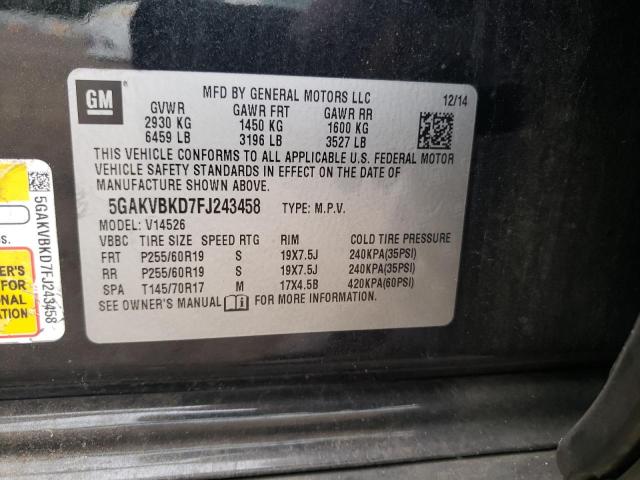 Photo 10 from auction – 2015 BUICK ENCLAVE with VIN 5GAKVBKD7FJ243458