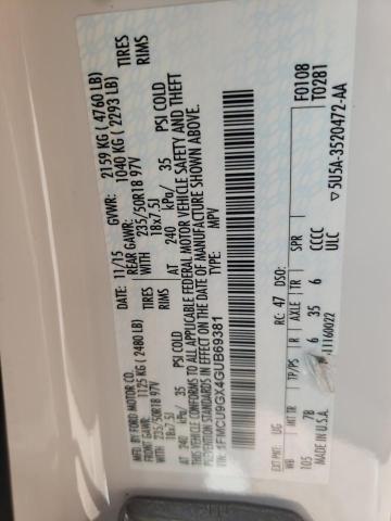 Photo 10 from auction – 2016 FORD ESCAPE SE with VIN 1FMCU9GX4GUB69381