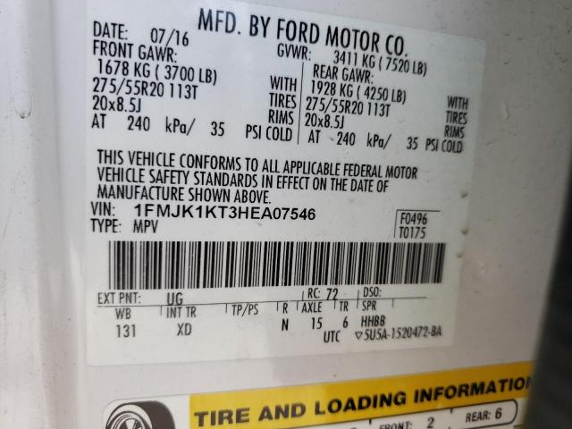 Photo 10 from auction – 2017 FORD EXPEDITION with VIN 1FMJK1KT3HEA07546