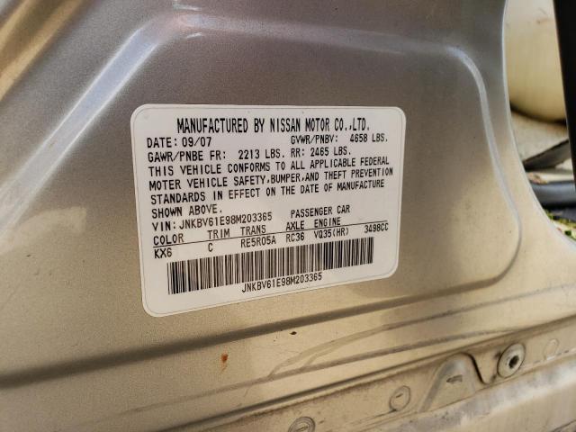 Photo 10 from auction – 2008 INFINITI G35 with VIN JNKBV61E98M203365