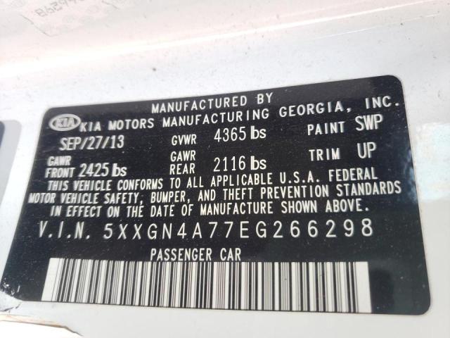 Photo 10 from auction – 2014 KIA OPTIMA EX with VIN 5XXGN4A77EG266298