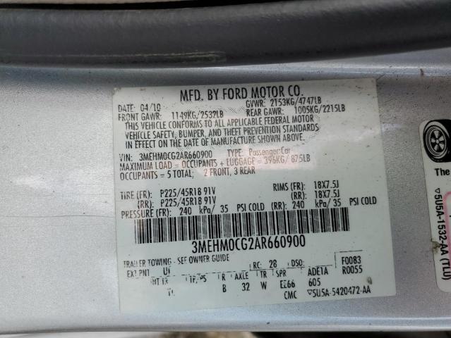 Photo 10 from auction – 2010 MERCURY MILAN PREM with VIN 3MEHM0CG2AR660900