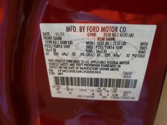 Photo 10 from auction – 2012 FORD ESCAPE LIM with VIN 1FMCU0EG4CKB50303