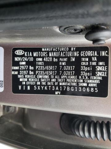 Photo 10 from auction – 2011 KIA SORENTO BA with VIN 5XYKT3A17BG130685