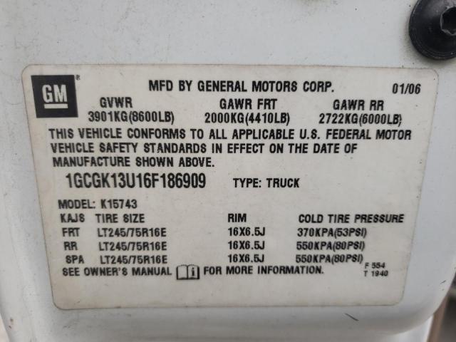 Photo 10 from auction – 2006 CHEVROLET SILVERADO with VIN 1GCGK13U16F186909