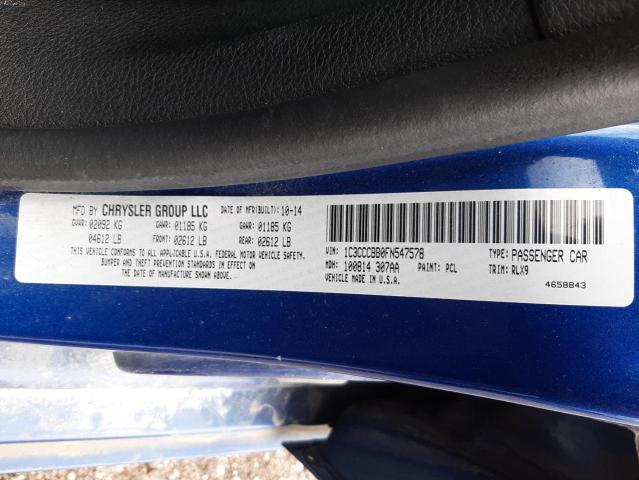Photo 10 from auction – 2015 CHRYSLER 200 S with VIN 1C3CCCBB0FN547578