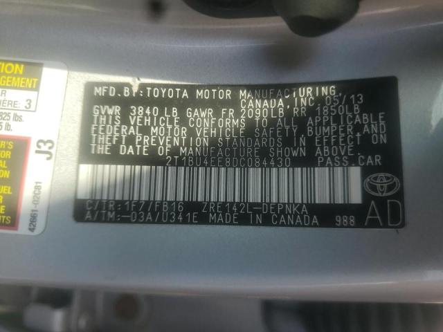 Photo 10 from auction – 2013 TOYOTA COROLLA BA with VIN 2T1BU4EE8DC084430