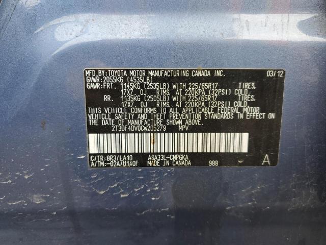 Photo 10 from auction – 2012 TOYOTA RAV4 LIMIT with VIN 2T3DF4DV0CW205279