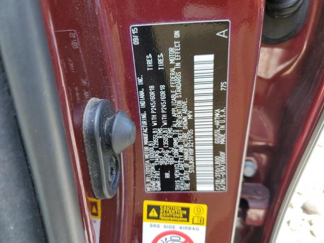Photo 10 from auction – 2015 TOYOTA HIGHLANDER with VIN 5TDJKRFH9FS211705