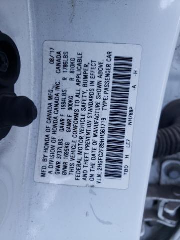 Photo 10 from auction – 2017 HONDA CIVIC EX with VIN 2HGFC2F89HH561719