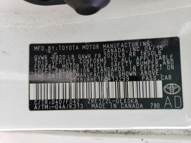 Photo 10 from auction – 2015 TOYOTA COROLLA L with VIN 2T1BURHE1FC413299