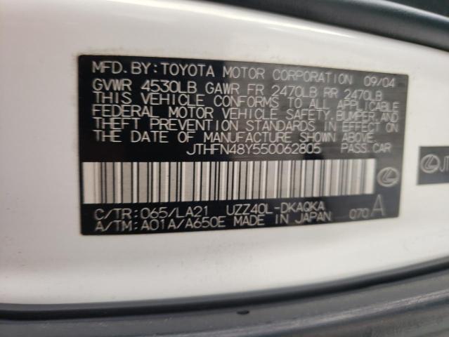 Photo 10 from auction – 2005 LEXUS SC 430 with VIN JTHFN48Y550062805