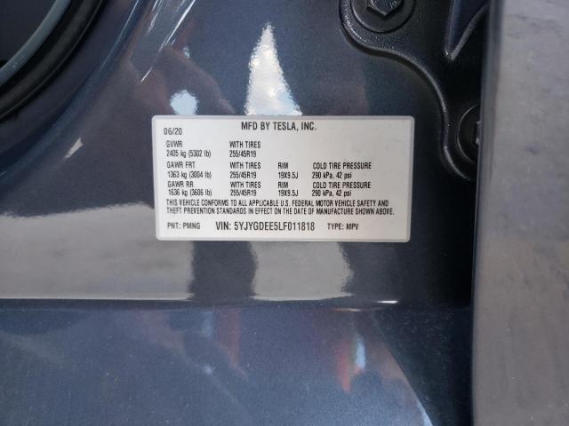 Photo 10 from auction – 2020 TESLA MODEL Y with VIN 5YJYGDEE5LF011818
