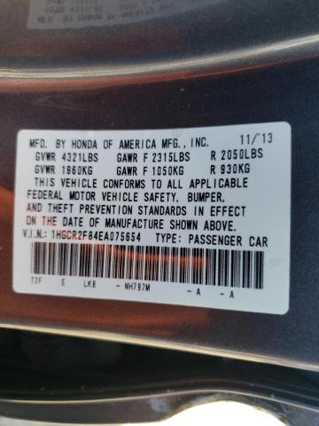 Photo 10 from auction – 2014 HONDA ACCORD EXL with VIN 1HGCR2F84EA075654