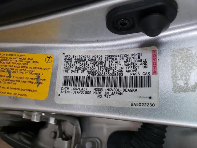 Photo 10 from auction – 2002 LEXUS ES 300 with VIN JTHBF30G820008953