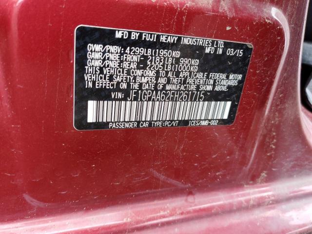 Photo 10 from auction – 2015 SUBARU IMPREZA with VIN JF1GPAA62FH261715
