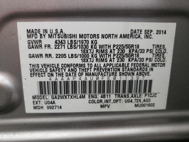 Photo 10 from auction – 2015 MITSUBISHI OUTLANDER with VIN 4A4AP4AU0FE011397