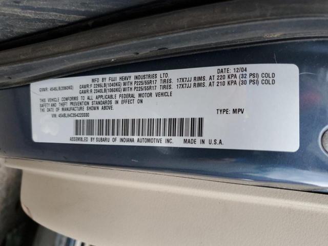 Photo 10 from auction – 2005 SUBARU LEGACY OUT with VIN 4S4BL84C354220330