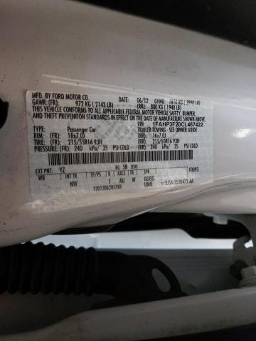 Photo 10 from auction – 2012 FORD FOCUS SE with VIN 1FAHP3F20CL467422