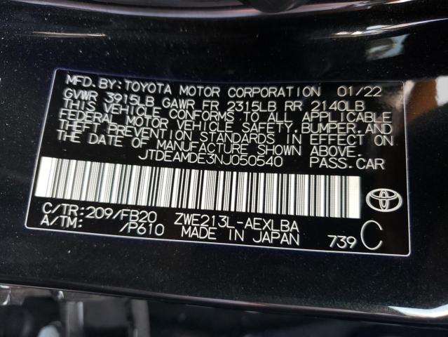 Photo 10 from auction – 2022 TOYOTA COROLLA LE with VIN JTDEAMDE3NJ050540