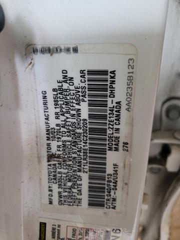 Photo 10 from auction – 2004 TOYOTA COROLLA MA with VIN 2T1LR38E14C230209